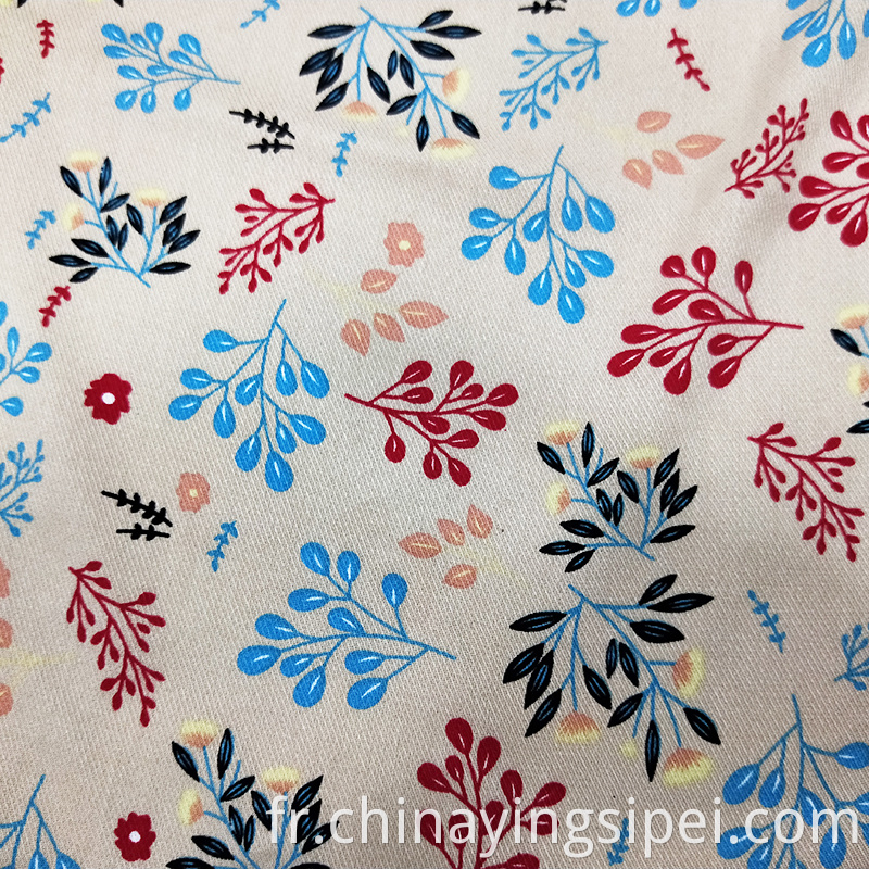 Vente de petites fleurs imprimées moyens moyens 100% de rayonne Twill Tissu de Noël 100% rayonne